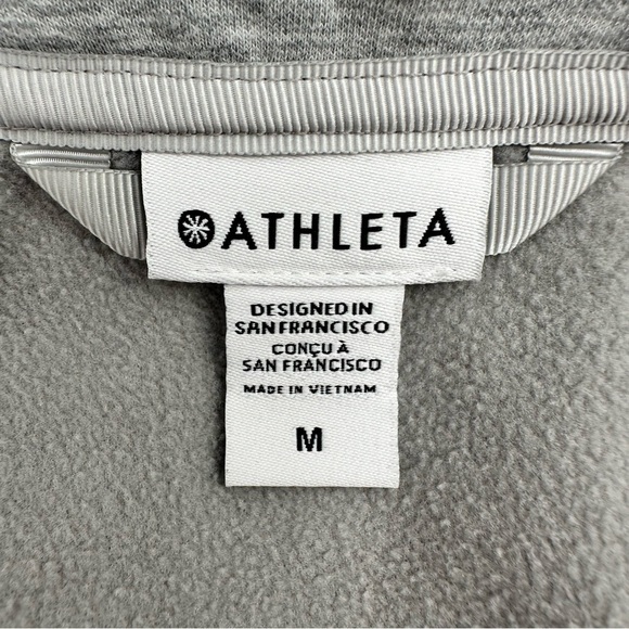 Athleta Triumph Hoodie Full Zip Heathered Light Gray Size Medium - Picture 11 of 13